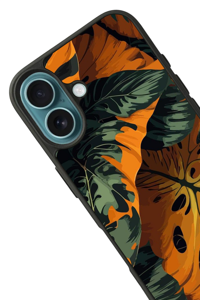 iPhone 16 Plus Uyumlu Botanik Tasarımlı Glossy Premium Kılıf