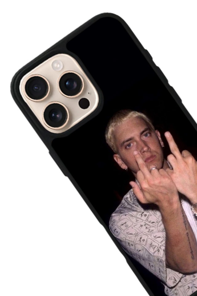 iPhone 16 Pro Uyumlu Eminem Tasarımlı Glossy Premium Kılıf