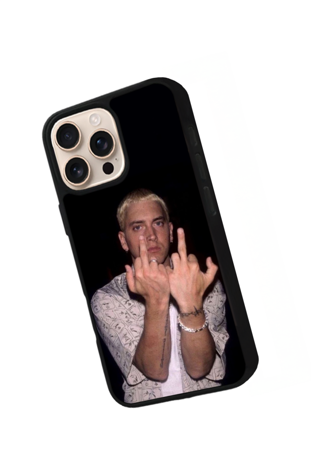 iPhone 16 Pro Uyumlu Eminem Tasarımlı Glossy Premium Kılıf