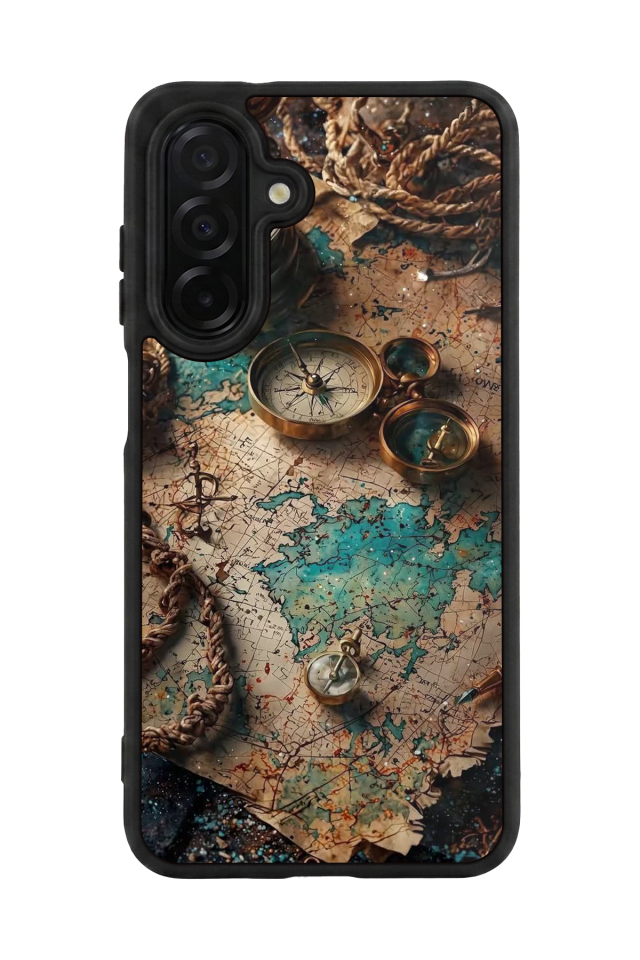 Samsung Galaxy A56 Uyumlu Harita Tasarımlı Glossy Premium Kılıf