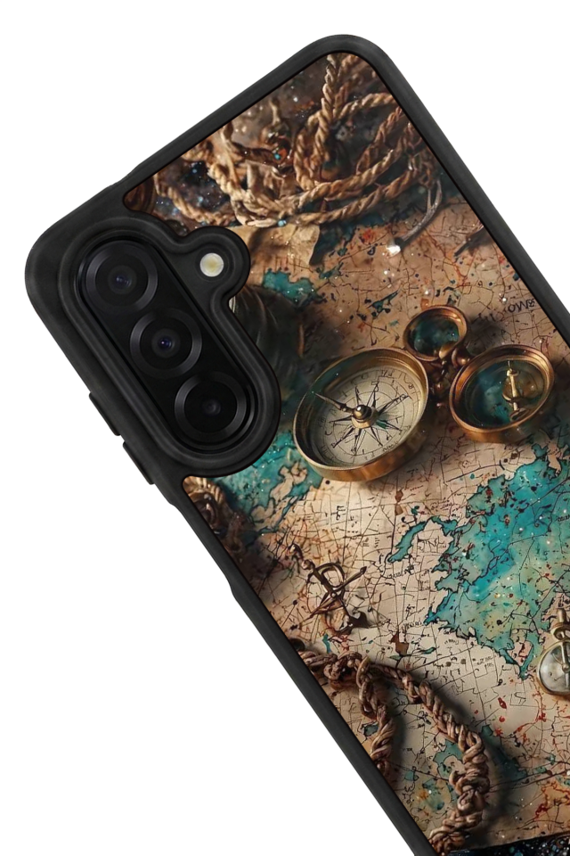 Samsung Galaxy A56 Uyumlu Harita Tasarımlı Glossy Premium Kılıf