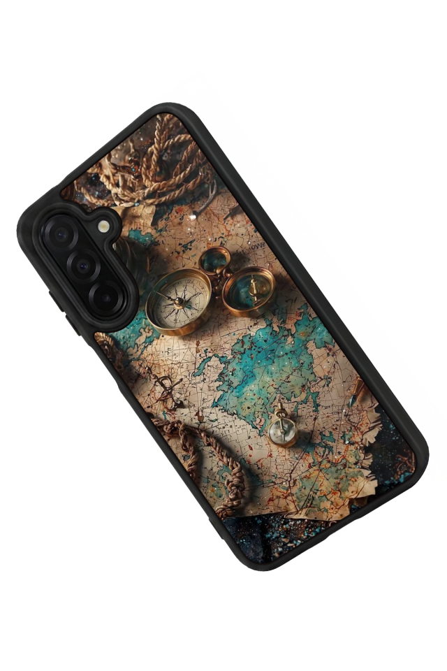 Samsung Galaxy A56 Uyumlu Harita Tasarımlı Glossy Premium Kılıf