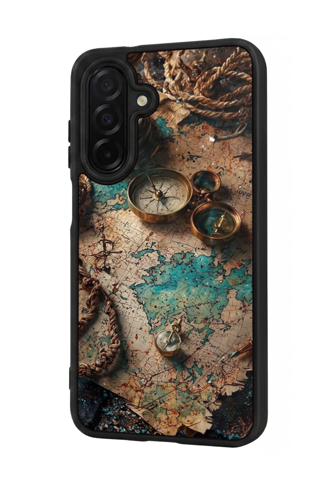 Samsung Galaxy A56 Uyumlu Harita Tasarımlı Glossy Premium Kılıf