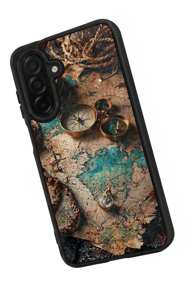 Samsung Galaxy A56 Uyumlu Harita Tasarımlı Glossy Premium Kılıf