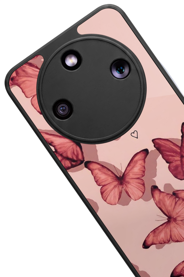 Honor Magic 8 Lite Uyumlu Kelebek Tasarımlı Glossy Premium Kılıf