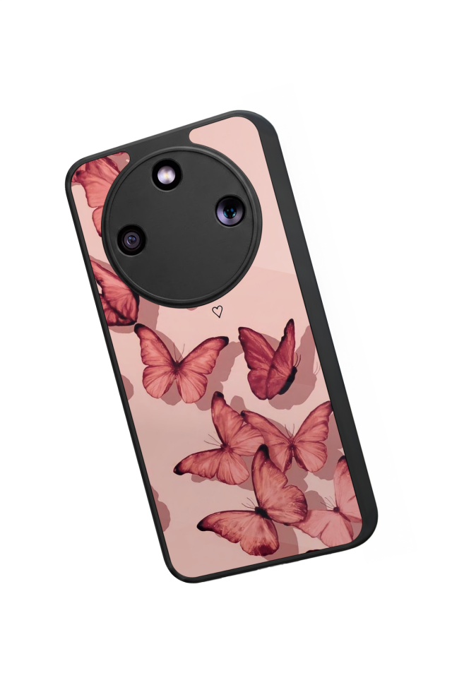 Honor Magic 8 Lite Uyumlu Kelebek Tasarımlı Glossy Premium Kılıf