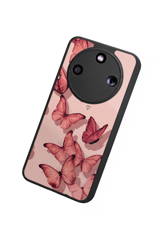 Honor Magic 8 Lite Uyumlu Kelebek Tasarımlı Glossy Premium Kılıf