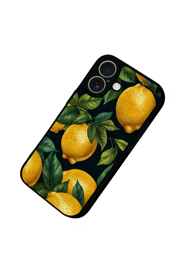 iPhone 17 Uyumlu Limon Tasarımlı Glossy Premium Kılıf