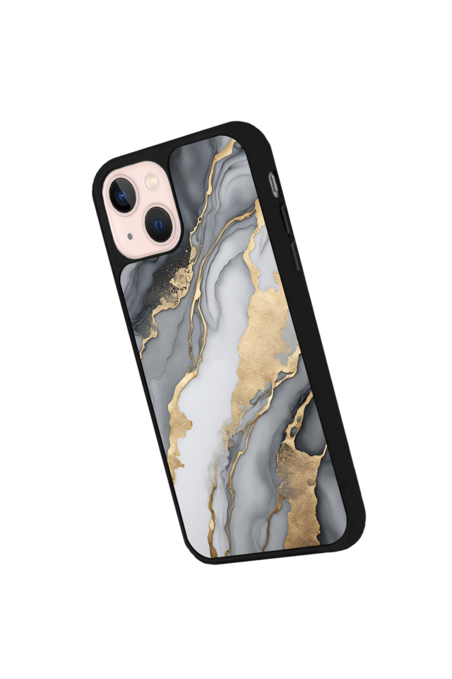 iPhone 13/14 Uyumlu Mermer Marble Tasarımlı Glossy Premium Kılıf