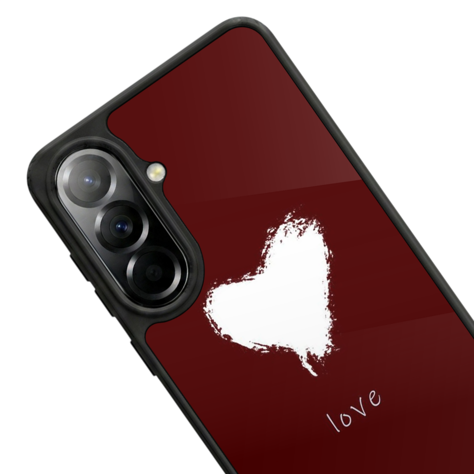 Samsung Galaxy A37 Uyumlu Kalp Love Tasarımlı Glossy Premium Kılıf