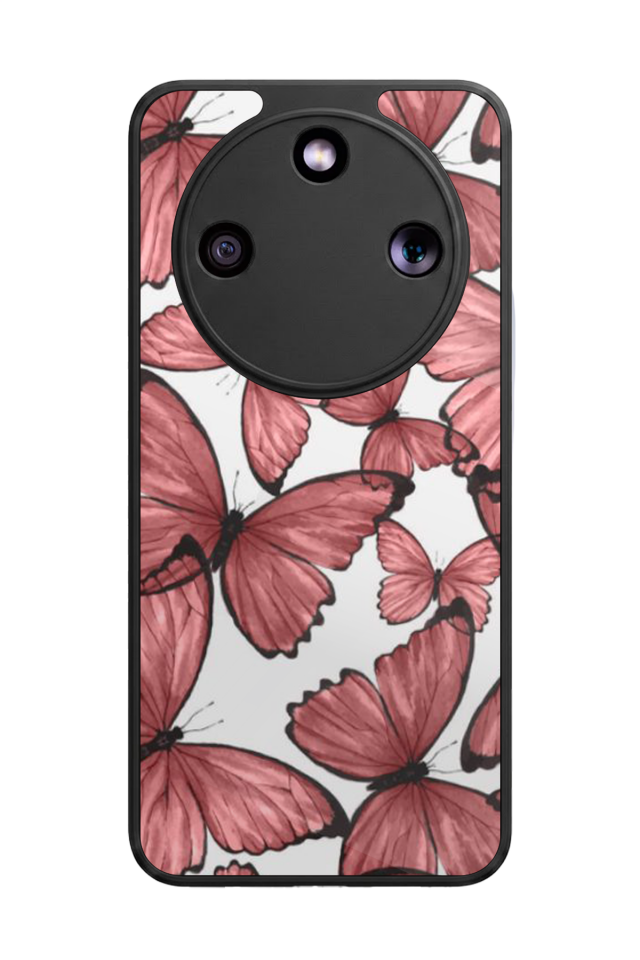 Honor Magic 8 Lite Uyumlu Kelebek Tasarımlı Glossy Premium Kılıf