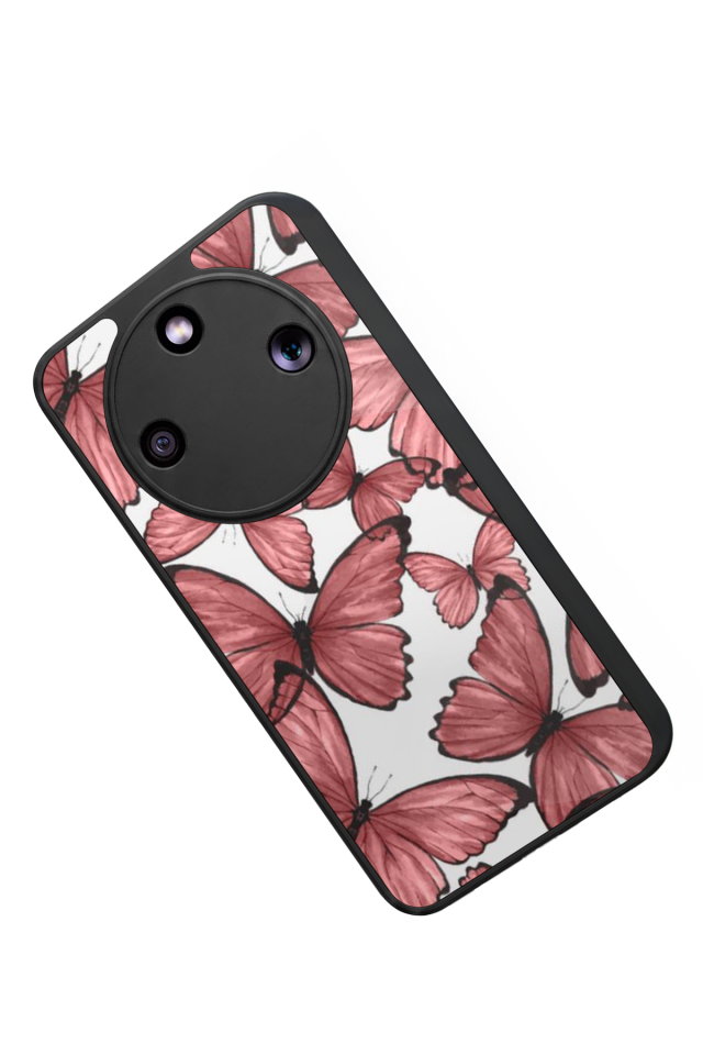 Honor Magic 8 Lite Uyumlu Kelebek Tasarımlı Glossy Premium Kılıf
