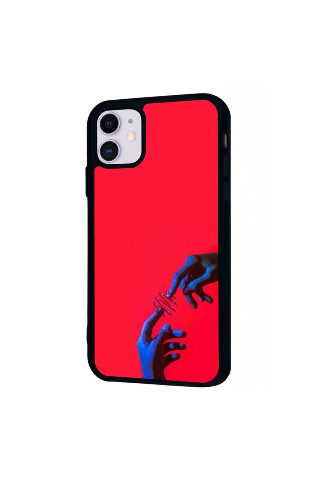 iPhone 11 Uyumlu Kirmizi Tasarımlı Glossy Premium Kılıf