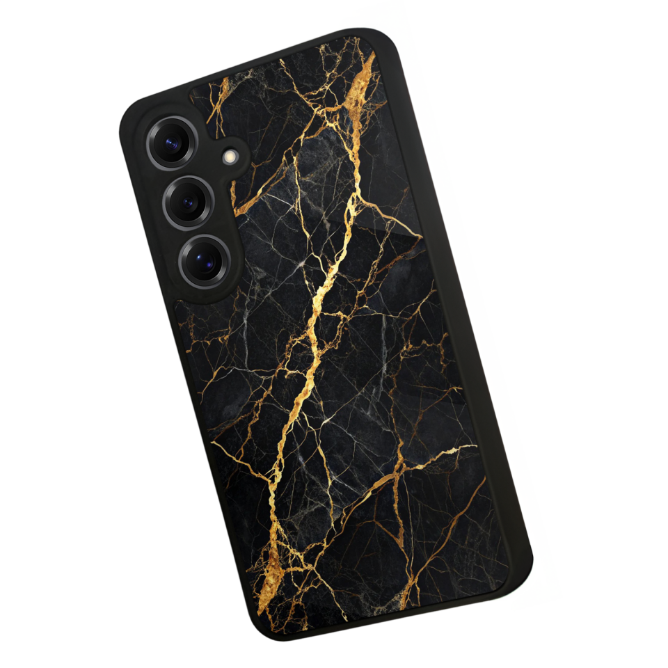 Samsung Galaxy S25 Uyumlu Mermer Marble Tasarımlı Glossy Premium Kılıf