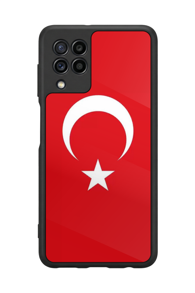Samsung Galaxy M22 Uyumlu Türk Bayragi Tasarımlı Glossy Premium Kılıf