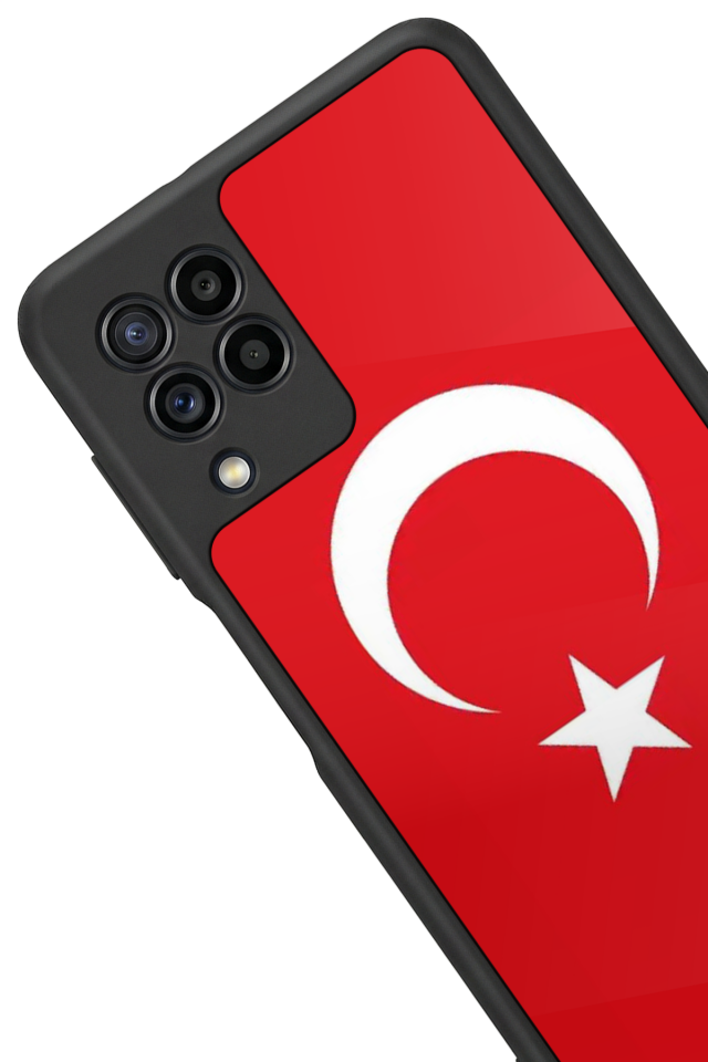 Samsung Galaxy M22 Uyumlu Türk Bayragi Tasarımlı Glossy Premium Kılıf