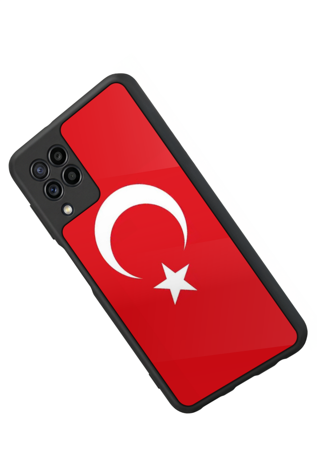 Samsung Galaxy M22 Uyumlu Türk Bayragi Tasarımlı Glossy Premium Kılıf