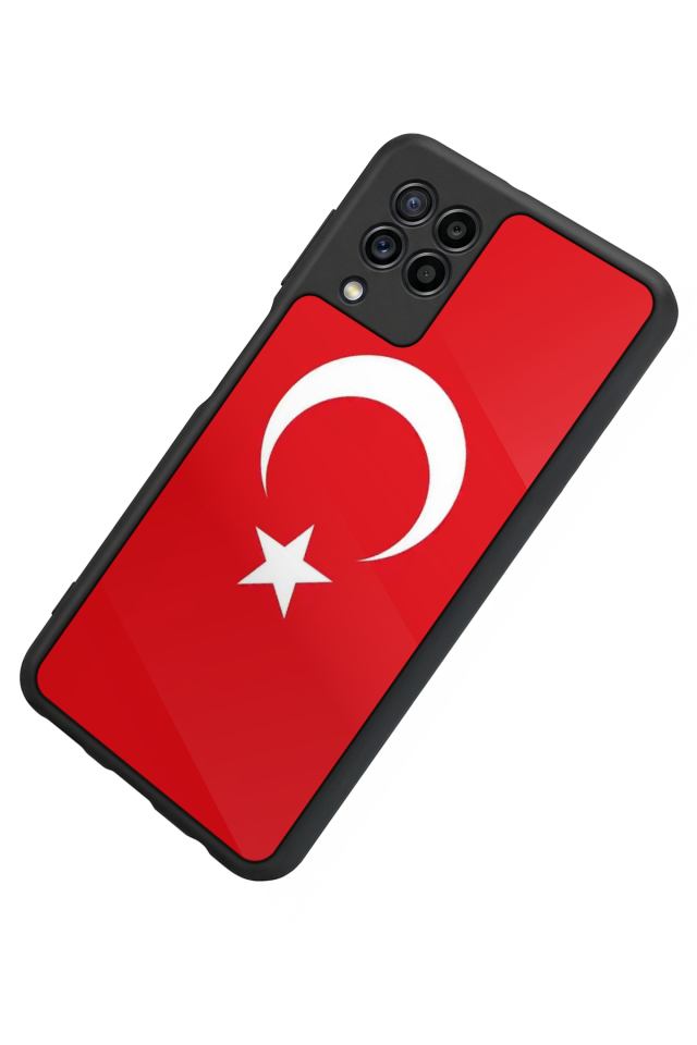 Samsung Galaxy M22 Uyumlu Türk Bayragi Tasarımlı Glossy Premium Kılıf