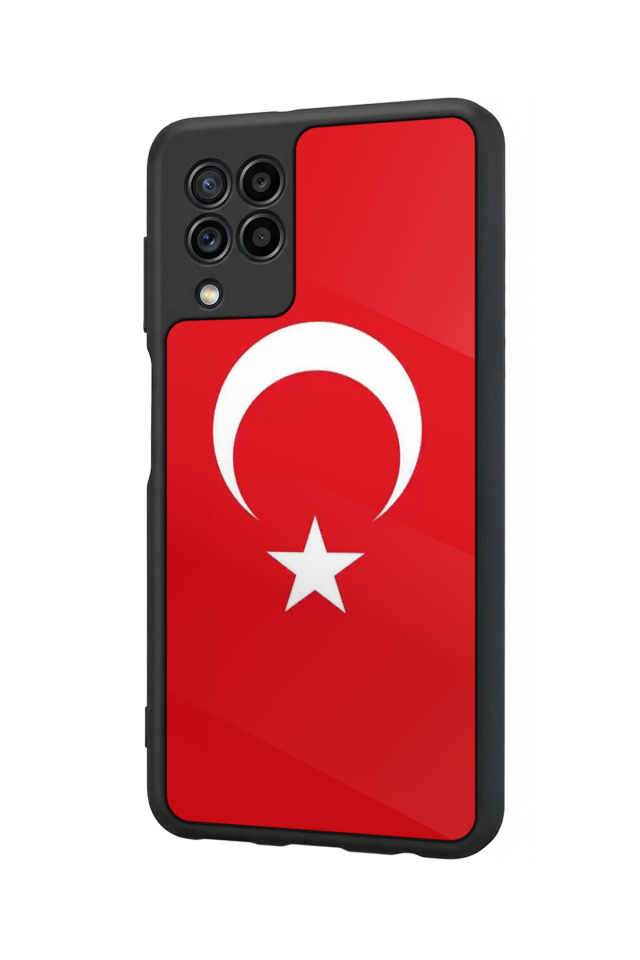 Samsung Galaxy M22 Uyumlu Türk Bayragi Tasarımlı Glossy Premium Kılıf