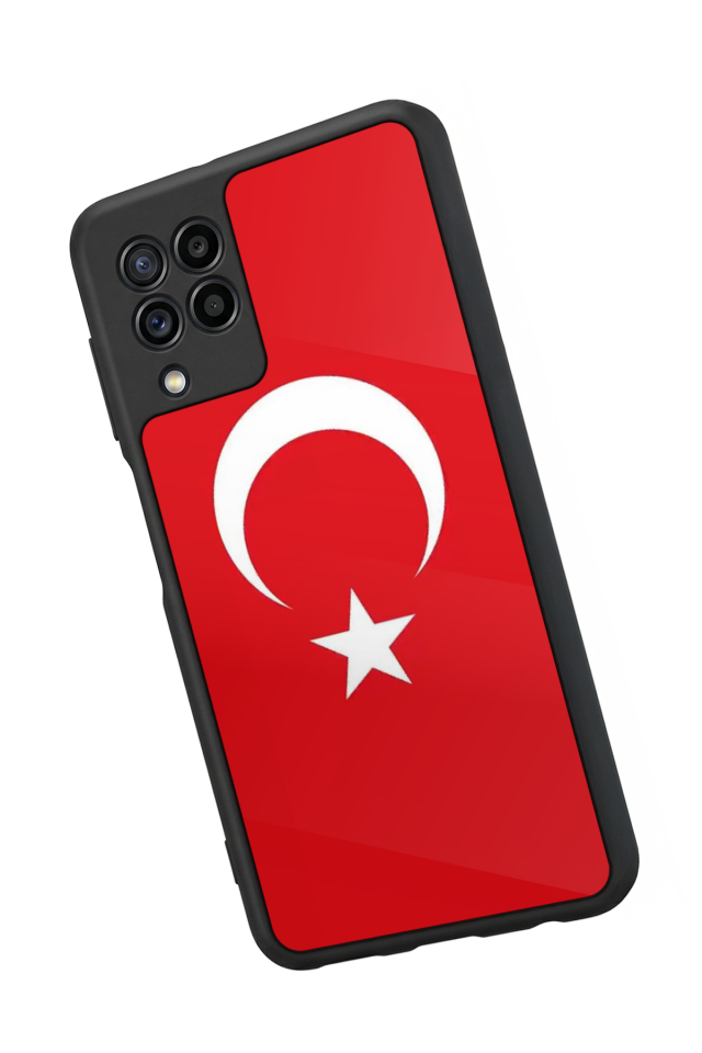 Samsung Galaxy M22 Uyumlu Türk Bayragi Tasarımlı Glossy Premium Kılıf
