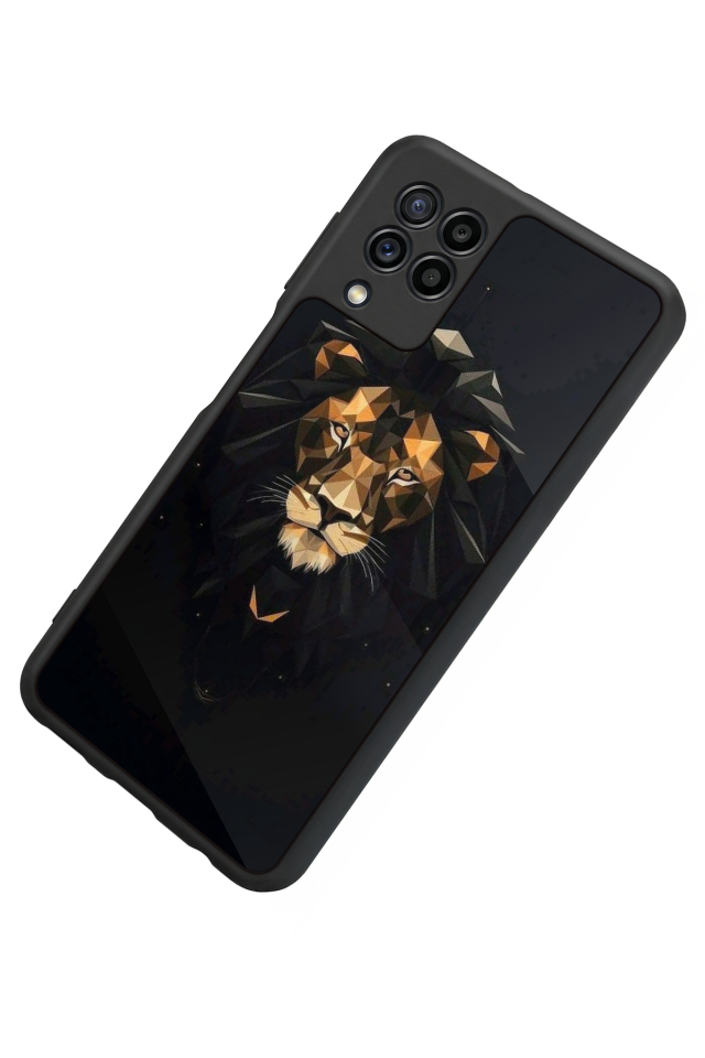 Samsung Galaxy M32 Uyumlu Aslan Tasarımlı Glossy Premium Kılıf