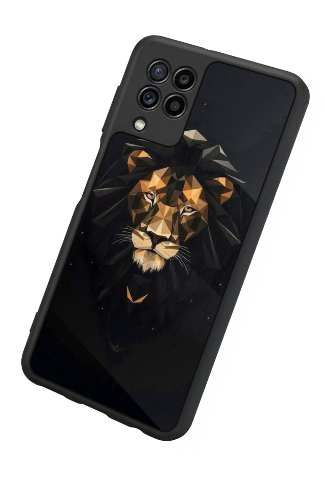 Samsung Galaxy M32 Uyumlu Aslan Tasarımlı Glossy Premium Kılıf