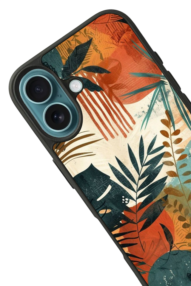 iPhone 16 Plus Uyumlu Botanik Tasarımlı Glossy Premium Kılıf