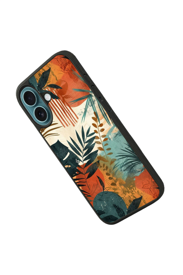 iPhone 16 Plus Uyumlu Botanik Tasarımlı Glossy Premium Kılıf