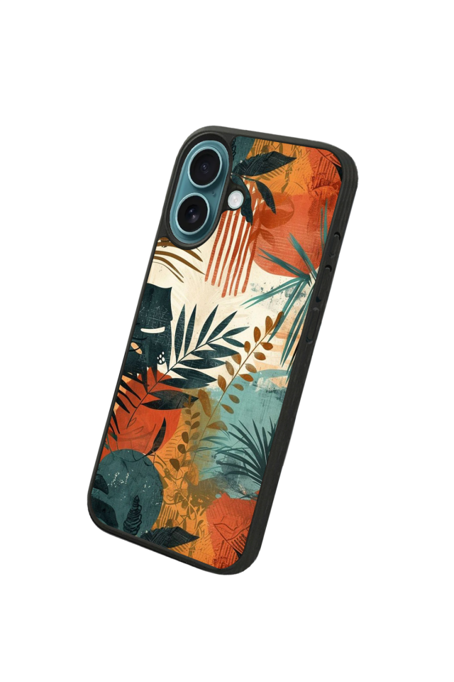 iPhone 16 Plus Uyumlu Botanik Tasarımlı Glossy Premium Kılıf