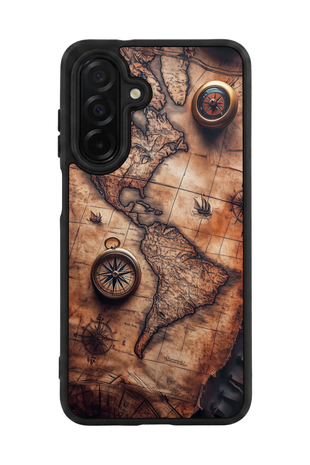 Samsung Galaxy A56 Uyumlu Harita Tasarımlı Glossy Premium Kılıf