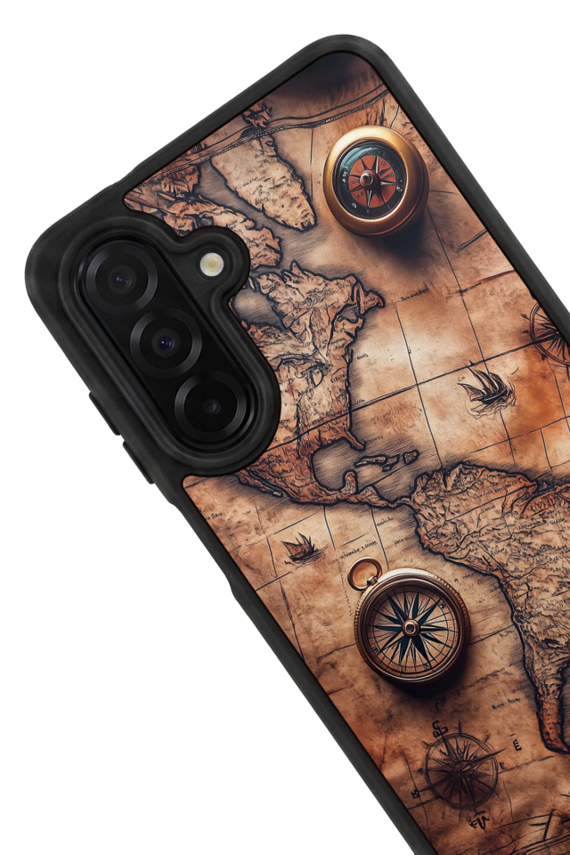 Samsung Galaxy A56 Uyumlu Harita Tasarımlı Glossy Premium Kılıf