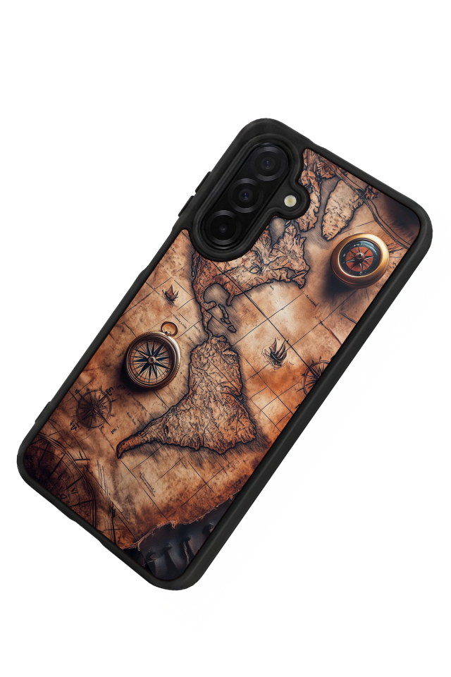 Samsung Galaxy A56 Uyumlu Harita Tasarımlı Glossy Premium Kılıf