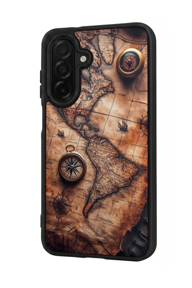 Samsung Galaxy A56 Uyumlu Harita Tasarımlı Glossy Premium Kılıf