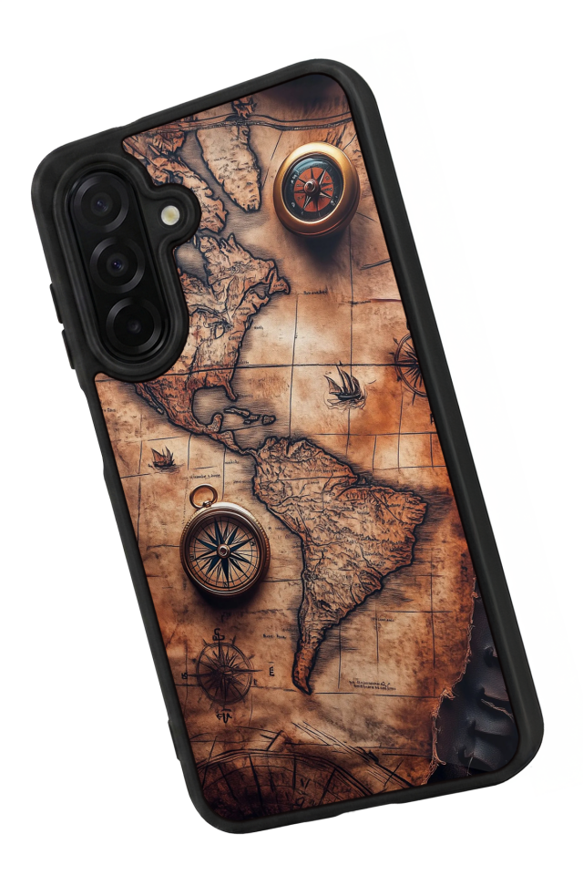 Samsung Galaxy A56 Uyumlu Harita Tasarımlı Glossy Premium Kılıf