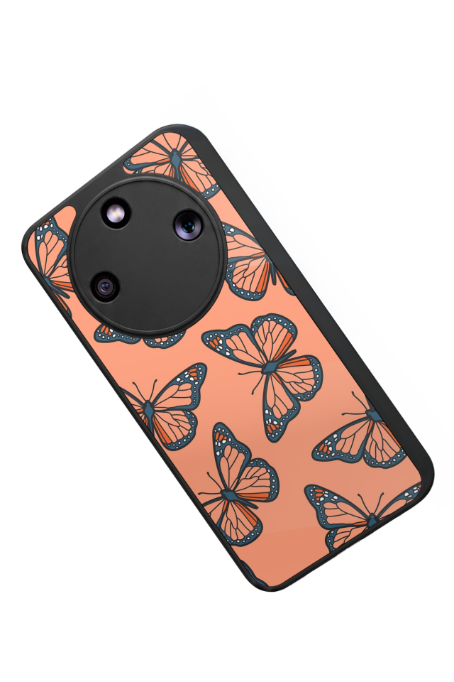 Honor Magic 8 Lite Uyumlu Kelebek Tasarımlı Glossy Premium Kılıf