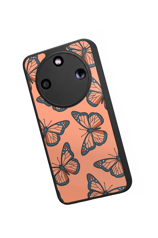 Honor Magic 8 Lite Uyumlu Kelebek Tasarımlı Glossy Premium Kılıf
