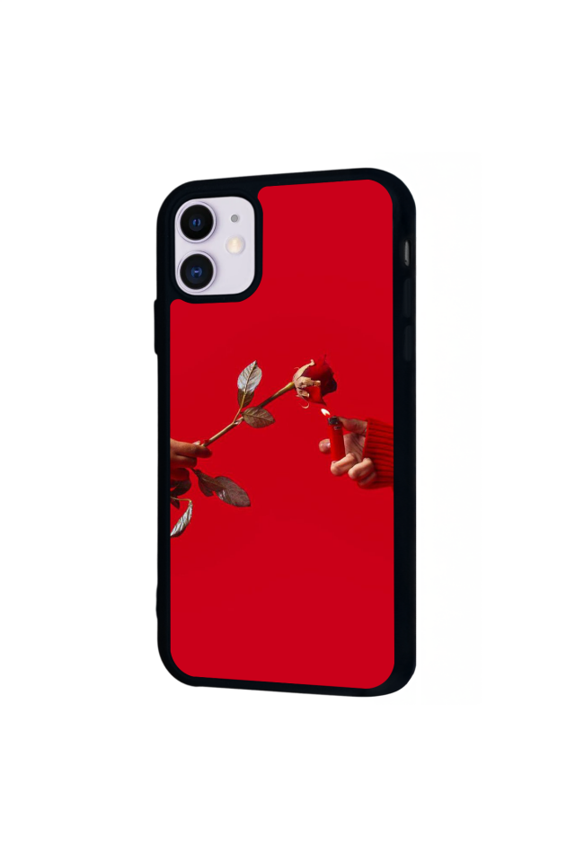 iPhone 11 Uyumlu Kirmizi Tasarımlı Glossy Premium Kılıf