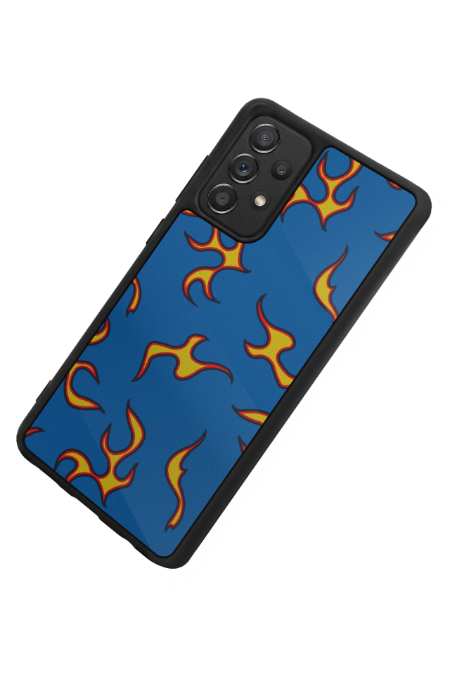 Samsung Galaxy A72 Uyumlu Retro Flame Patterns Tasarımlı Glossy Premium Kılıf
