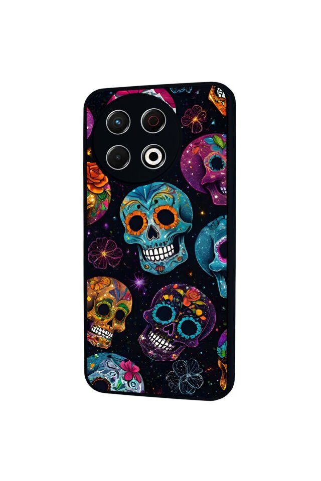 Tecno Spark 30 Pro Uyumlu KuruKafa Tasarımlı Glossy Premium Kılıf