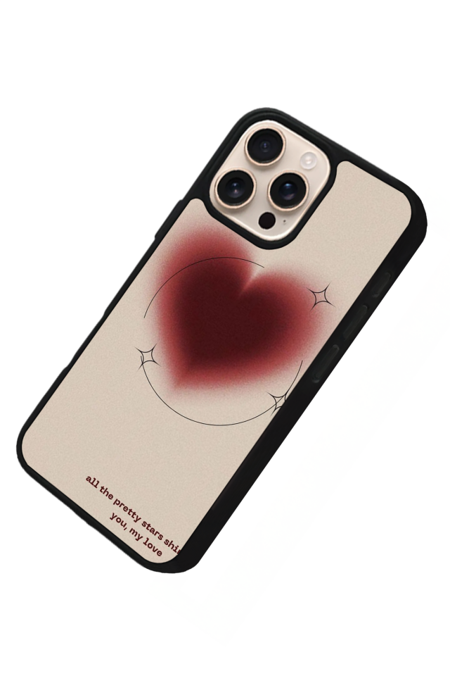 iPhone 14 Pro Uyumlu Kalp Love Tasarımlı Glossy Premium Kılıf
