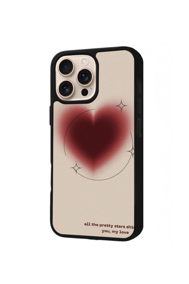 iPhone 14 Pro Uyumlu Kalp Love Tasarımlı Glossy Premium Kılıf