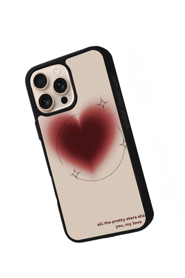 iPhone 14 Pro Uyumlu Kalp Love Tasarımlı Glossy Premium Kılıf