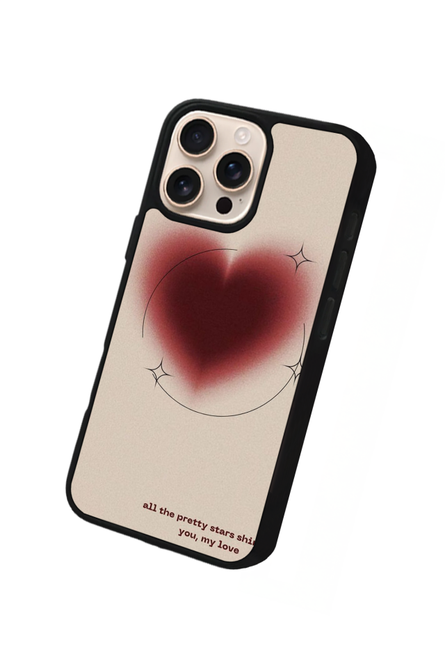 iPhone 14 Pro Uyumlu Kalp Love Tasarımlı Glossy Premium Kılıf