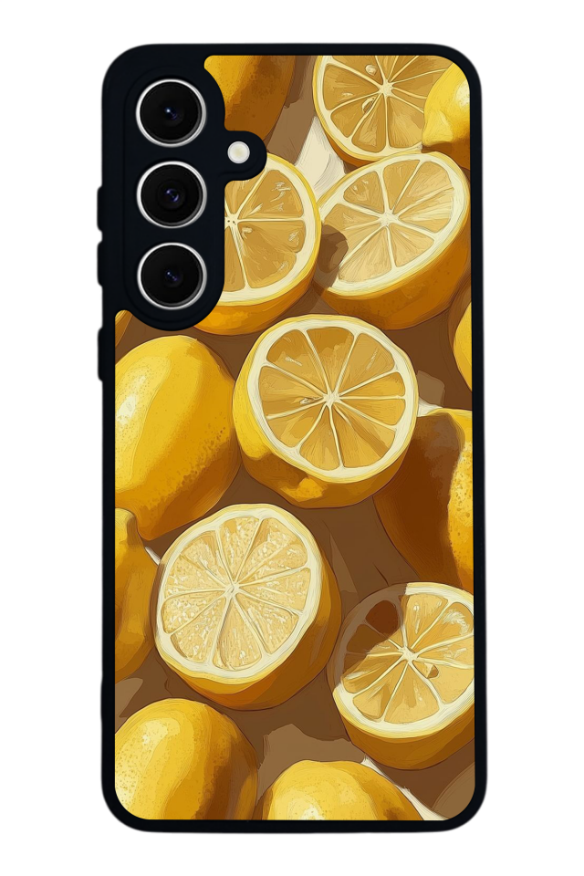 Samsung Galaxy S24 FE Uyumlu Limon Tasarımlı Glossy Premium Kılıf