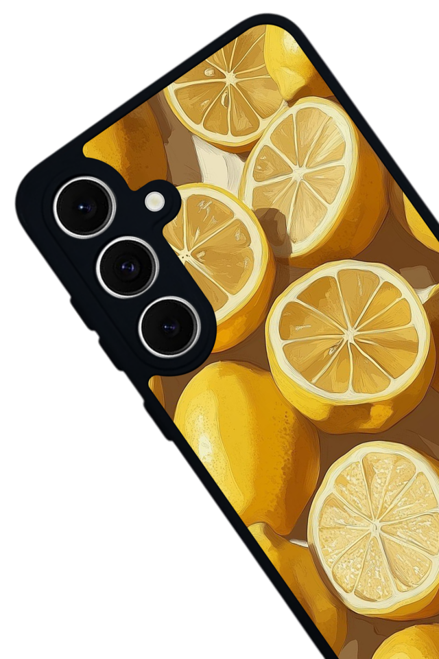 Samsung Galaxy S24 FE Uyumlu Limon Tasarımlı Glossy Premium Kılıf