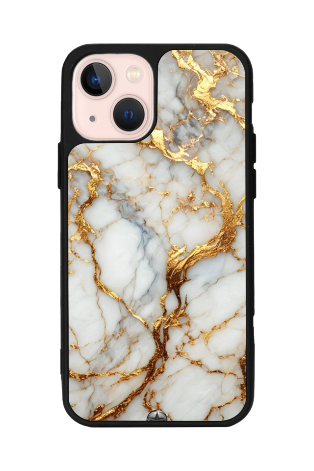 iPhone 13/14 Uyumlu Mermer Marble Tasarımlı Glossy Premium Kılıf