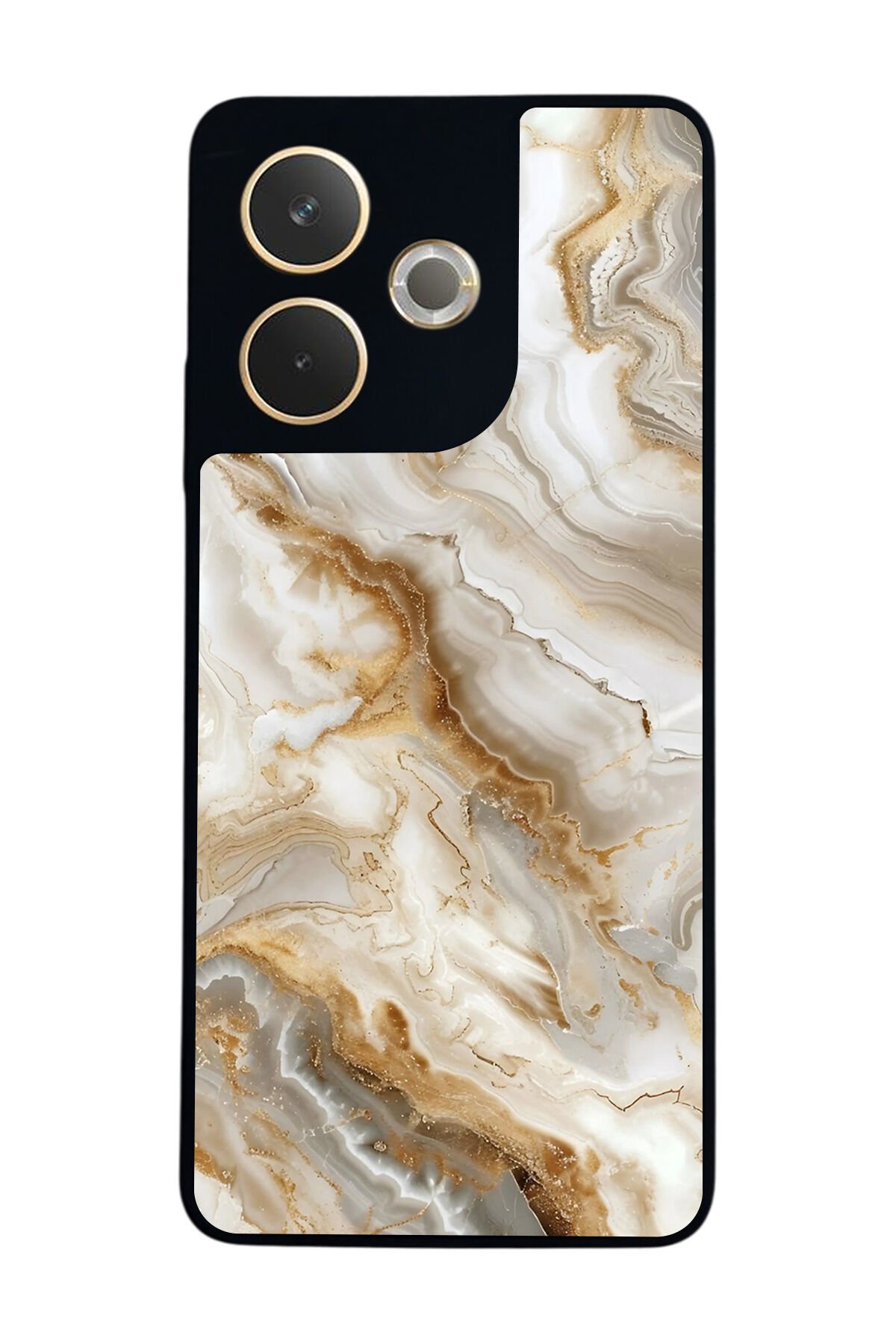 Oppo A5 Pro Uyumlu Mermer Marble Tasarımlı Glossy Premium Kılıf