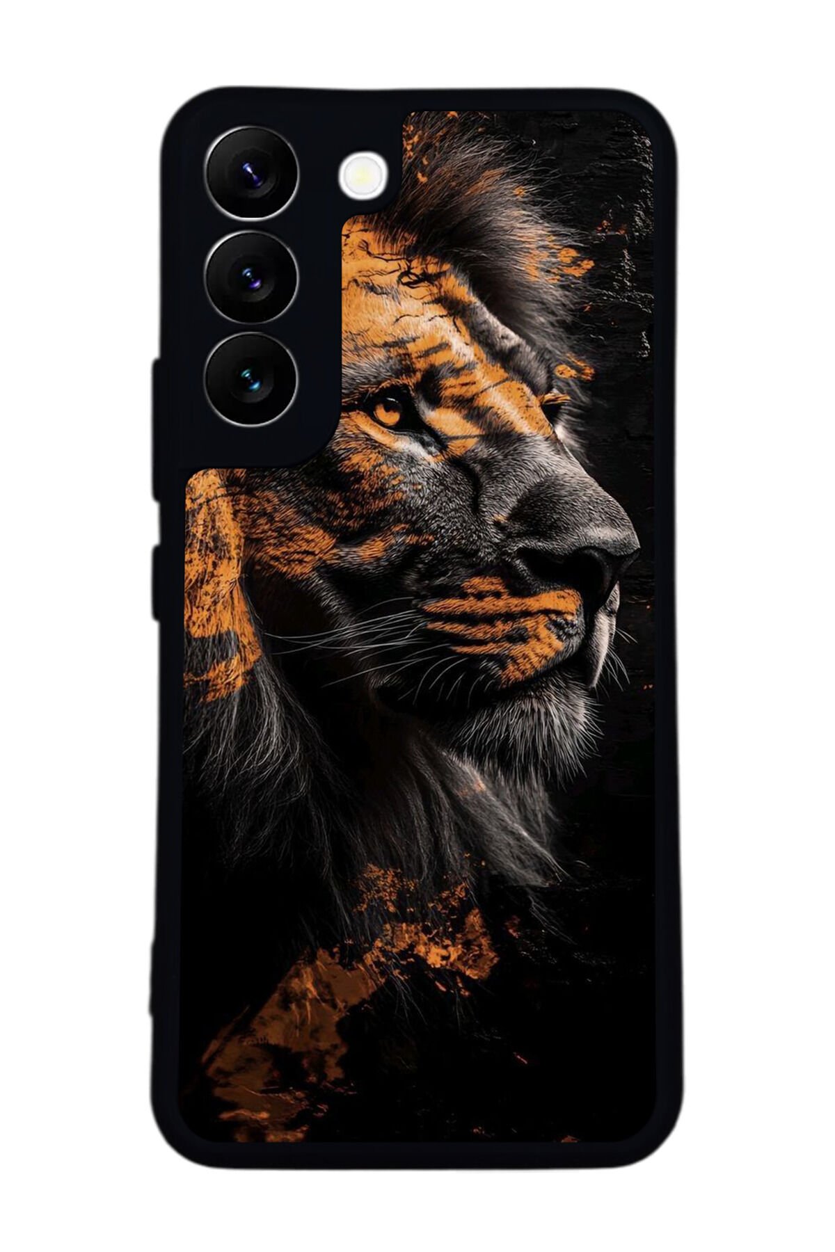 Samsung Galaxy S22 Uyumlu Aslan Tasarımlı Glossy Premium Kılıf