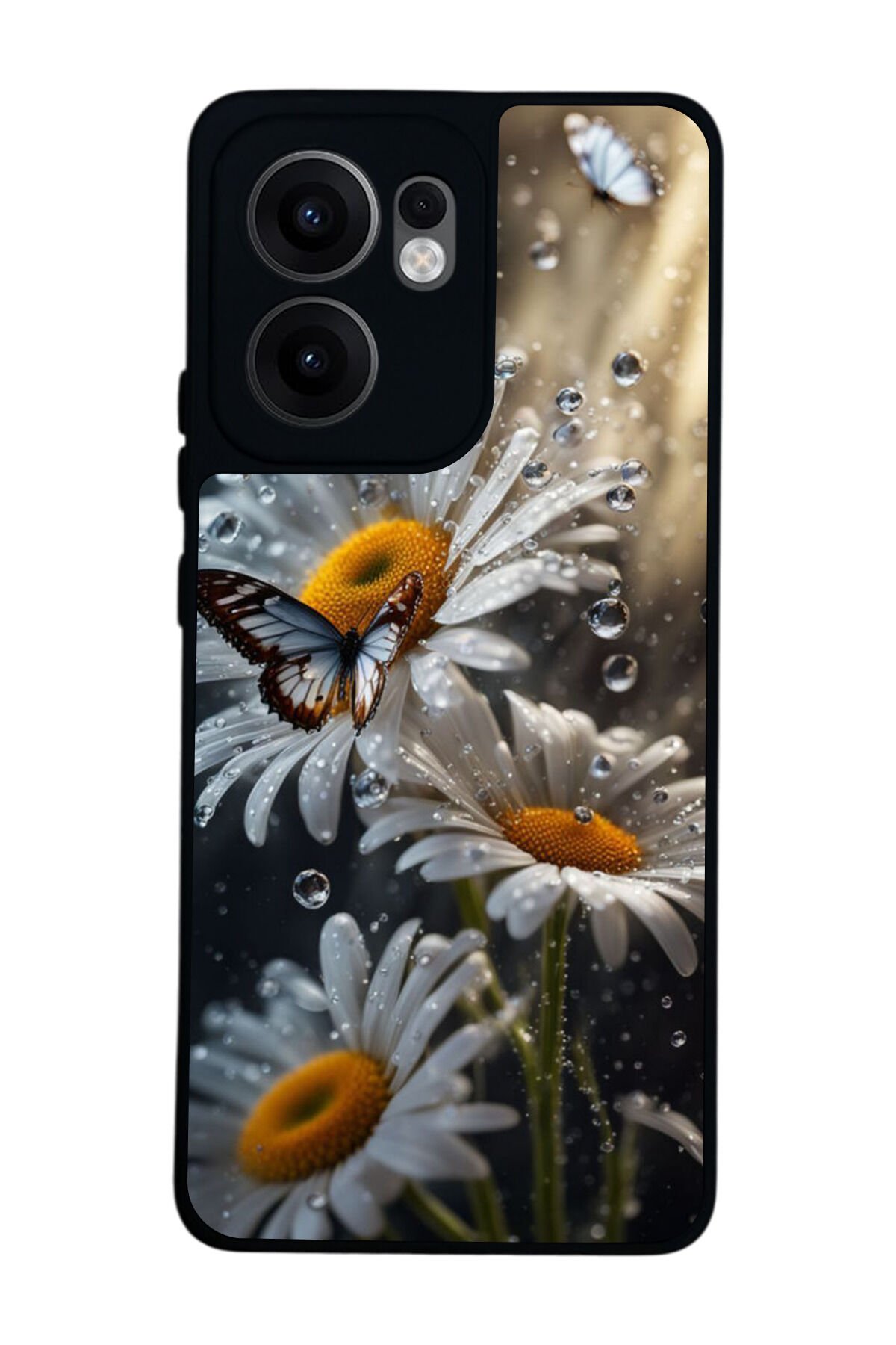 Oppo Reno 13F Uyumlu Cicek Tasarımlı Glossy Premium Kılıf