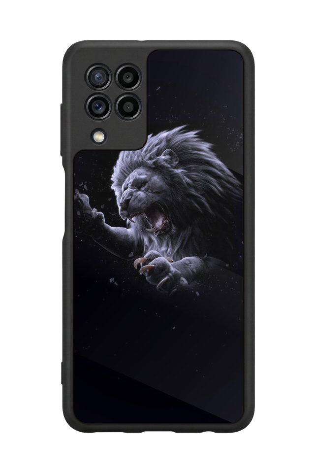 Samsung Galaxy M32 Uyumlu Aslan Tasarımlı Glossy Premium Kılıf